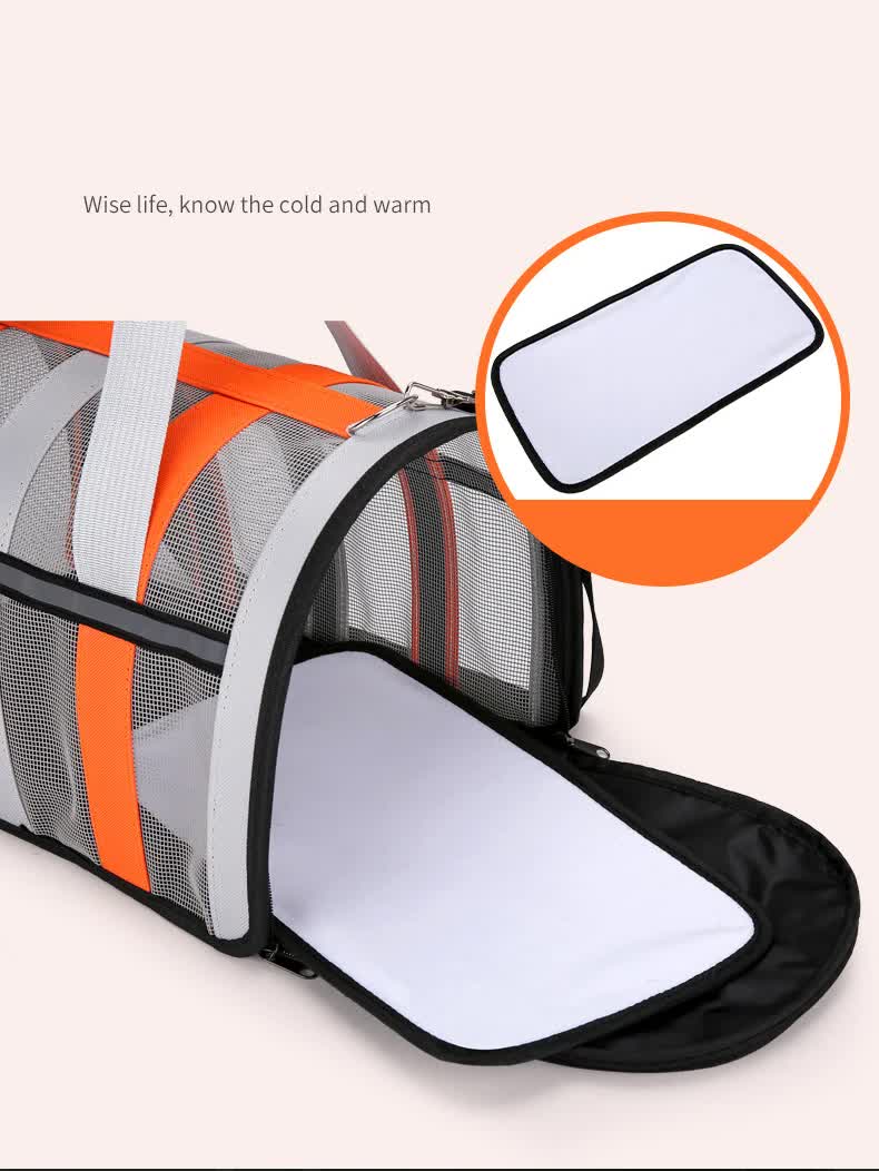 Size M Light Green And White Foldable Pet Carrier Bag - Lightweight, Breathable, and Spacious for All Seasons V888-ELOSUNG21990