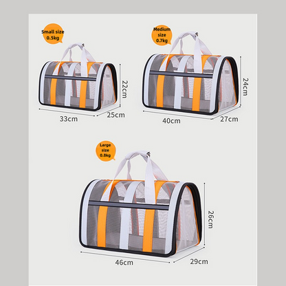 Size M Light Green And White Foldable Pet Carrier Bag - Lightweight, Breathable, and Spacious for All Seasons V888-ELOSUNG21990