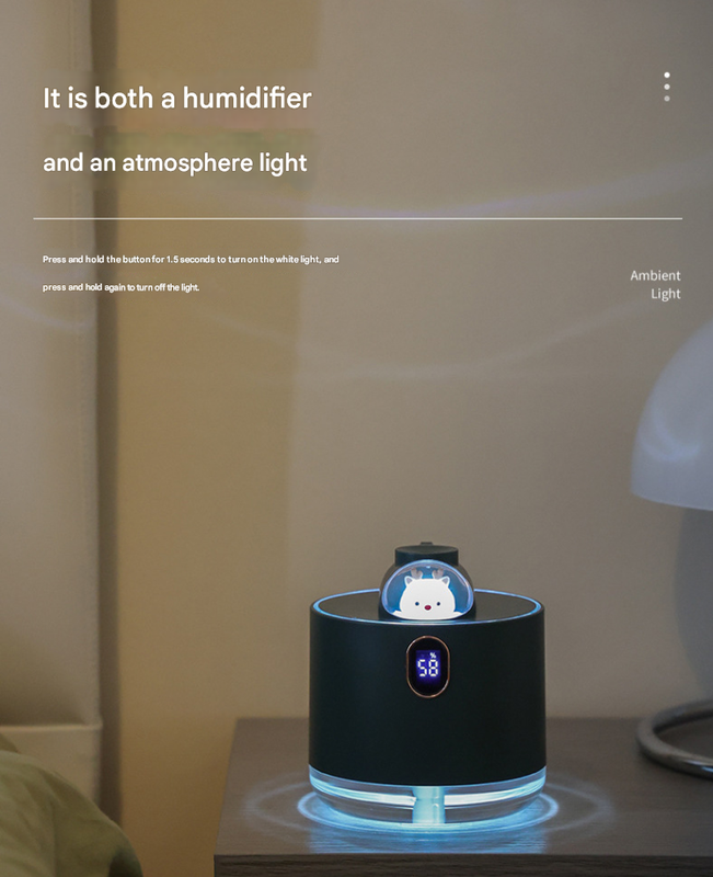 White Astronaut Humidifier with LED Night Light - Whisper Quiet for Bedroom V888-ELOSUNG22075
