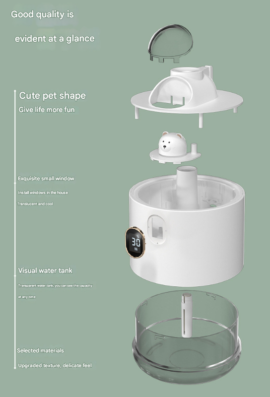 White Astronaut Humidifier with LED Night Light - Whisper Quiet for Bedroom V888-ELOSUNG22075