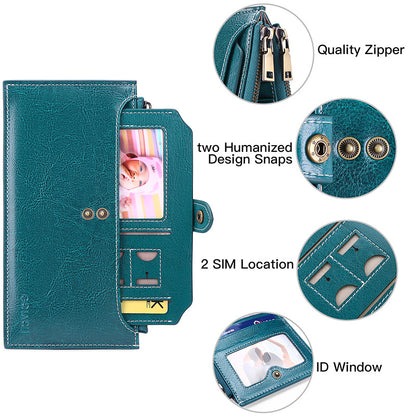 Ancient Yellow Large Capacity Women's Leather Wallet - RFID Blocking Card Holder V888-ELOSUNG22104