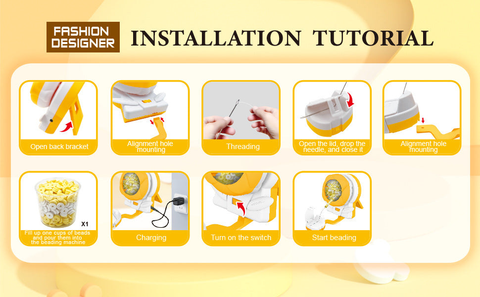 Pink Automatic Bead Loader - Electric DIY Jewelry Making Kit with Accessories V888-ELOSUNG22163