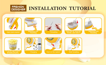 Pink Automatic Bead Loader - Electric DIY Jewelry Making Kit with Accessories V888-ELOSUNG22163
