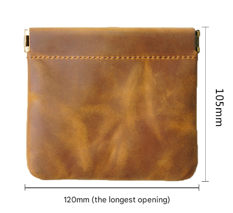 Dark Green Genuine Leather Coin Purse - Vintage Style Snap Closure Mini Pouch V888-ELOSUNG22167