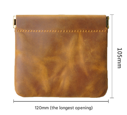 Dark Green Genuine Leather Coin Purse - Vintage Style Snap Closure Mini Pouch V888-ELOSUNG22167