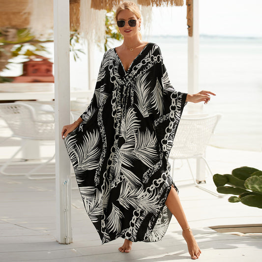 Style 6 Loose Fit Caftan Dress - Resort Style Beach Coverup for Women V888-ELOSUNG22195
