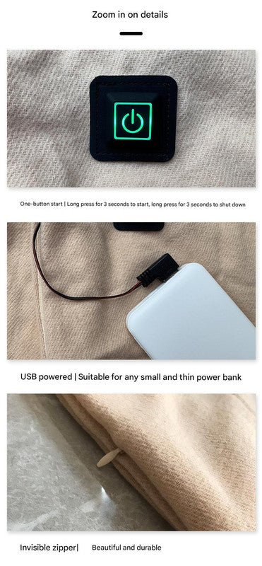 Camel Heated Scarf - Electric Warming Scarf, Winter Outdoor Essential (Without power bank) V888-ELOSUNG22230