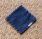 Navy Blue Chinese Style Linen Coasters - Set of 4, Hand-Embroidered Tea Mats (9x9cm) V888-ELOSUNG22408