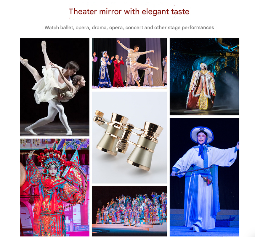 Black Elegant Theatre Binoculars - Portable & Stylish Handheld Opera Glasses (Focal length: 100mm) V888-ELOSUNG22434