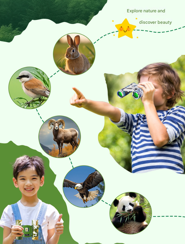 Pinkish White Mini Pocket Binoculars - 8x21 High Power Colorful Binoculars for Kids V888-ELOSUNG22439
