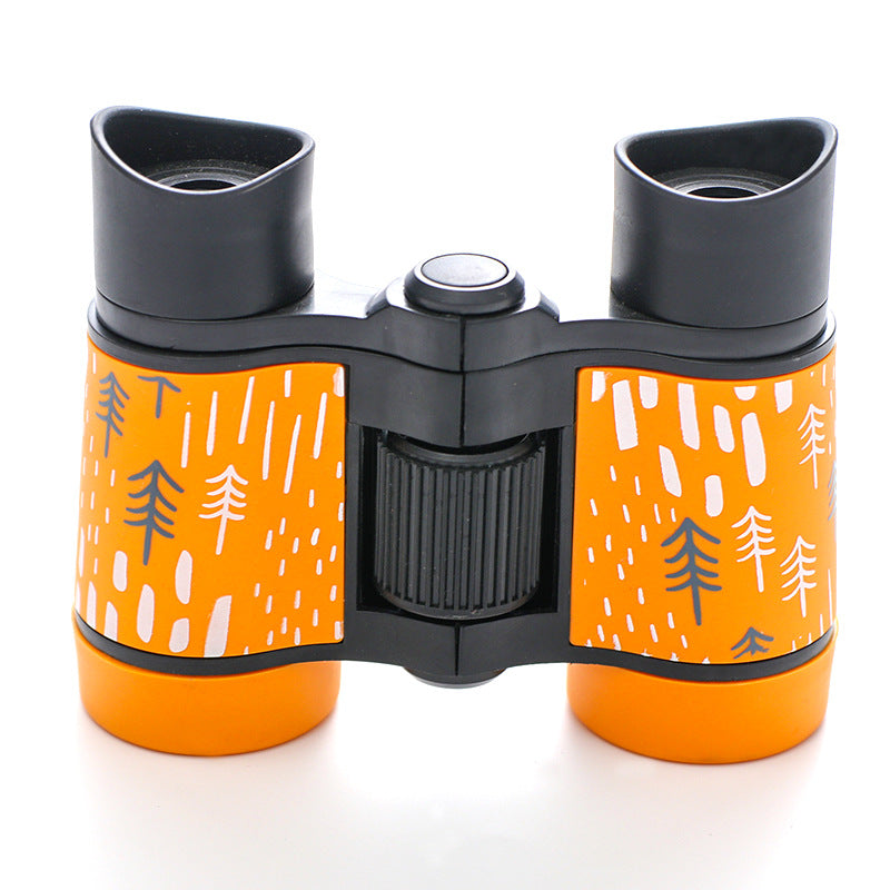2 PCS Orange Kids Binoculars - Rubber Grip, Tree Pattern V888-ELOSUNG22451