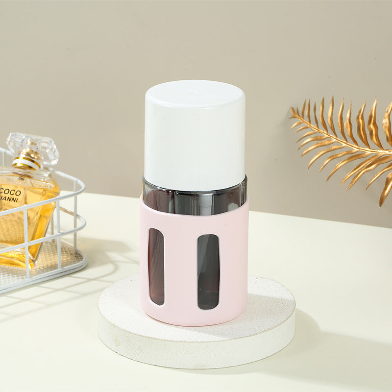 Round Pink 2-Piece 4-in-1 Travel Dispenser Set-Leakproof Refillable Bottles for Toiletries V888-ELOSUNG22541