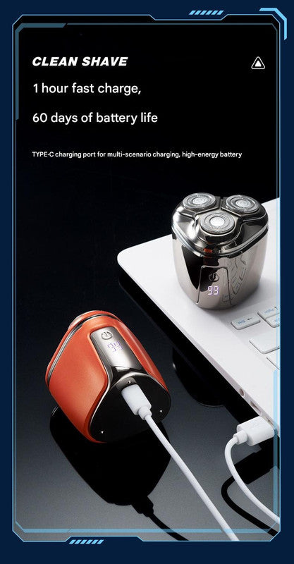 Black Mini Electric Shaver for Men - Portable & Rechargeable Razor for Travel V888-ELOSUNG22555