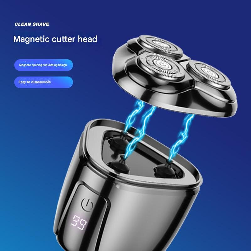Orange Mini Electric Shaver for Men - Portable & Rechargeable Razor for Travel V888-ELOSUNG22556