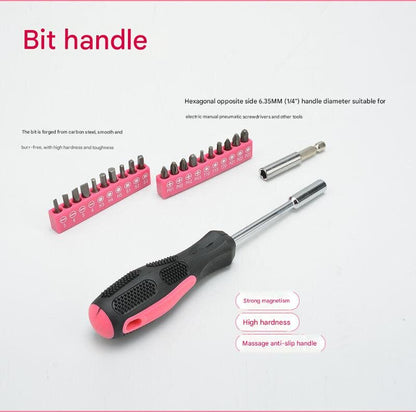 39-Piece Home Tool Kit - Pink Carbon Steel Hardware Set V888-ELOSUNG22562