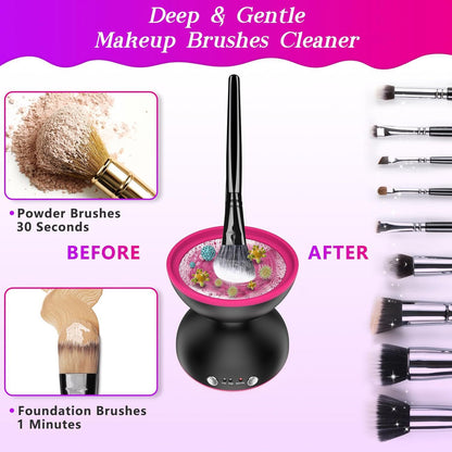 Black Electric Makeup Brush Cleaner - Fast & Deep Cleaning, USB Powered V888-ELOSUNG22566