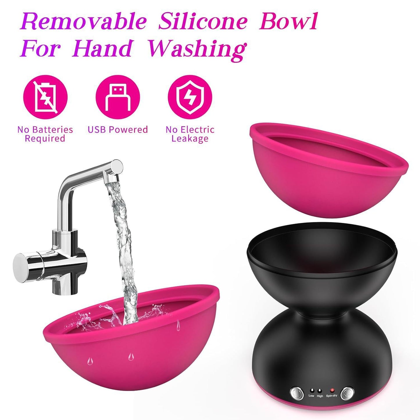 Black Electric Makeup Brush Cleaner - Fast & Deep Cleaning, USB Powered V888-ELOSUNG22566