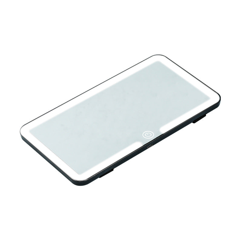 Black Single button Car Sun Visor Makeup Mirror with LED Light - Tri-Color, Touch Control V888-ELOSUNG22576