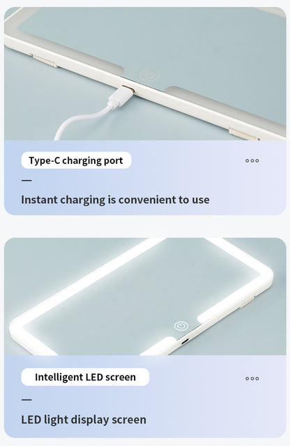 Black Single button Car Sun Visor Makeup Mirror with LED Light - Tri-Color, Touch Control V888-ELOSUNG22576