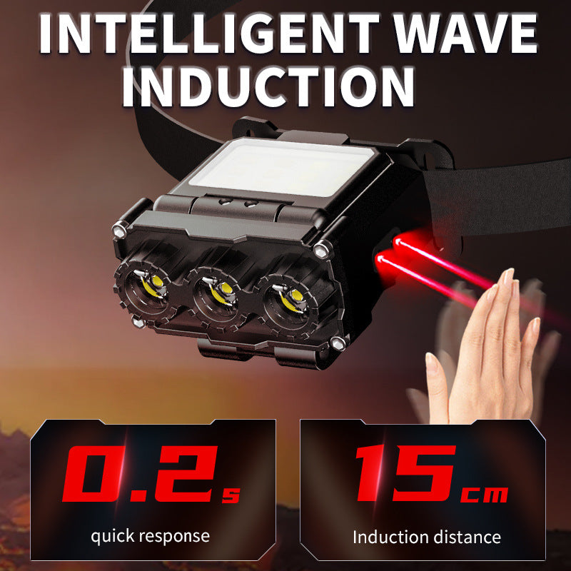 Beige Rechargeable LED Headlight - Cap Light, Long Lasting Camping Light V888-ELOSUNG22590