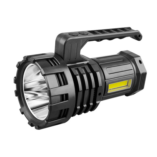 Black LED Searchlight - Rechargeable Handheld Spotlight, 500m Range, Long Lasting V888-ELOSUNG22596