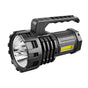 Black LED Searchlight - Rechargeable Handheld Spotlight, 500m Range, Long Lasting V888-ELOSUNG22596