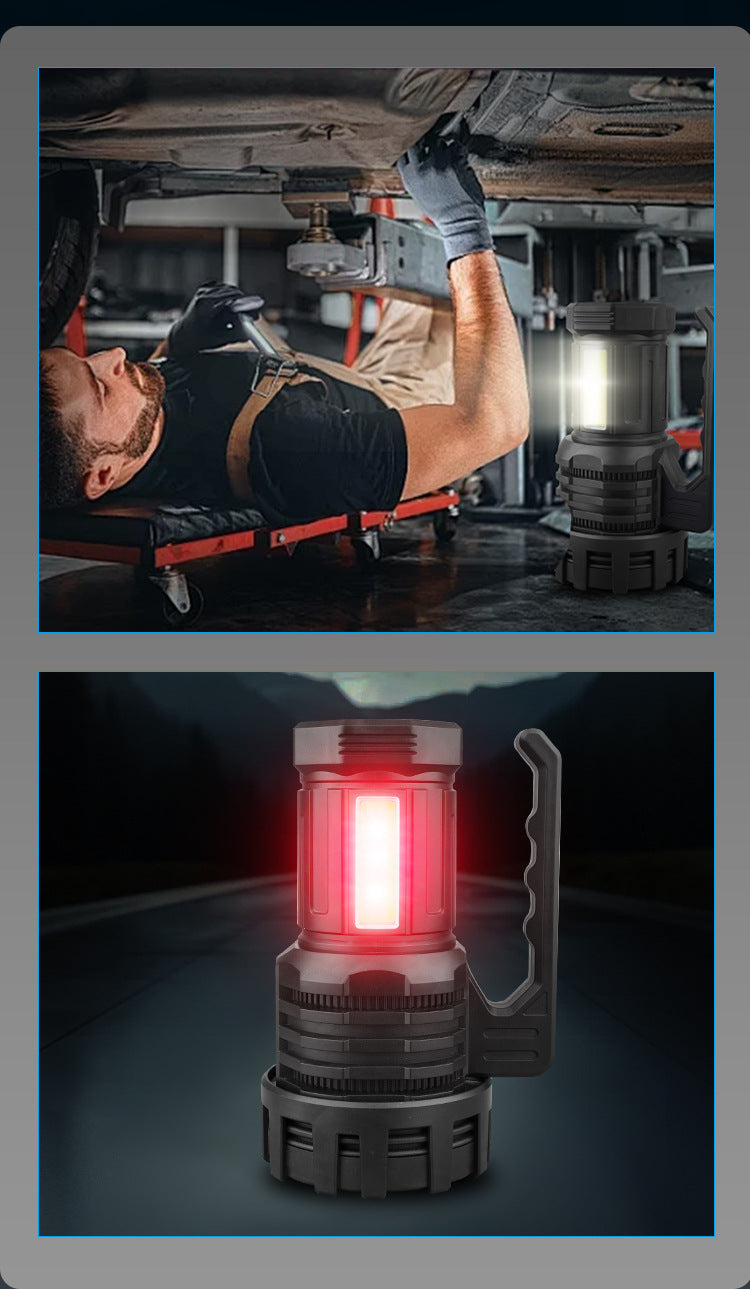 Black LED Searchlight - Rechargeable Handheld Spotlight, 500m Range, Long Lasting V888-ELOSUNG22596