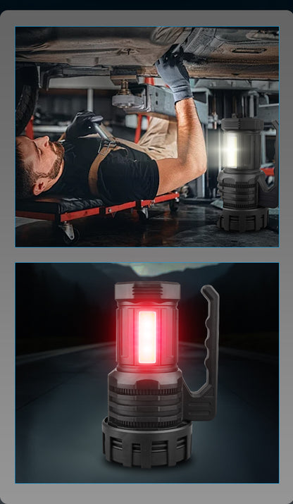 Black LED Searchlight - Rechargeable Handheld Spotlight, 500m Range, Long Lasting V888-ELOSUNG22596