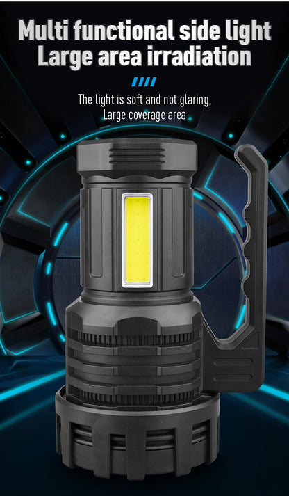 White LED Searchlight - Rechargeable Handheld Spotlight, 500m Range, Long Lasting V888-ELOSUNG22597