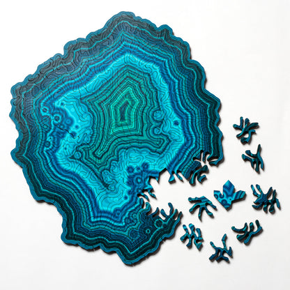 Green Algorithmic Agate Jigsaw Puzzle - 164 Unique Wooden Pieces V888-ELOSUNG22753