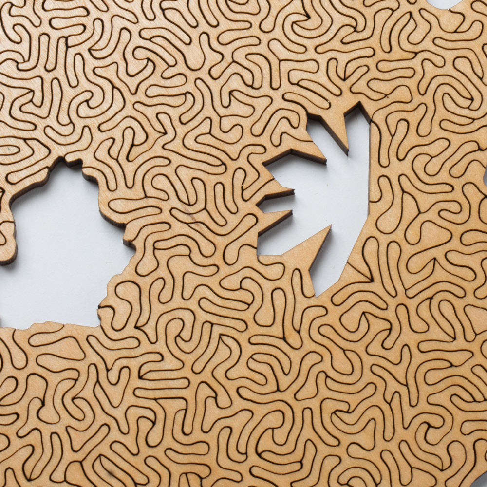 Green Algorithmic Agate Jigsaw Puzzle - 164 Unique Wooden Pieces V888-ELOSUNG22753