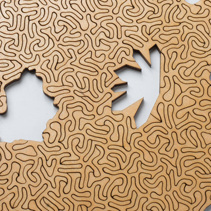 Black and Red Algorithmic Agate Jigsaw Puzzle - 164 Unique Wooden Pieces V888-ELOSUNG22754