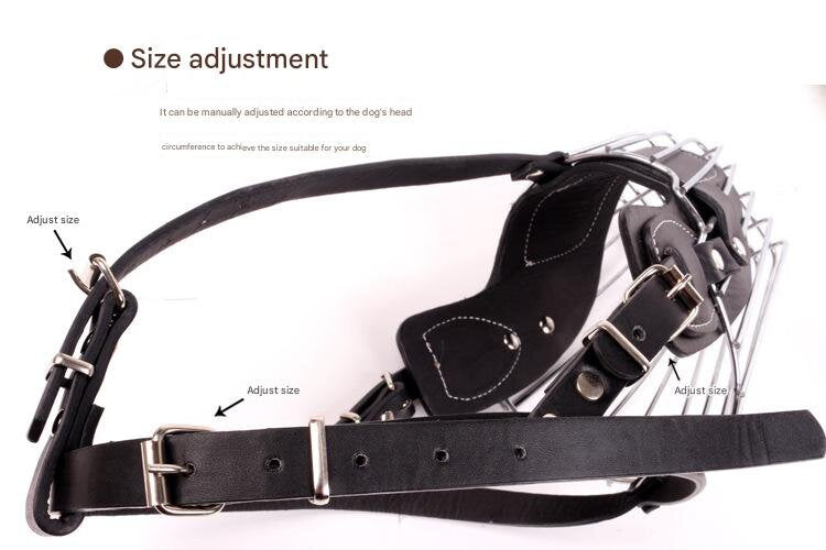 Black Metal Basket Dog Muzzle - Anti-Bite & Anti-Barking - M V888-ELOSUNG22766