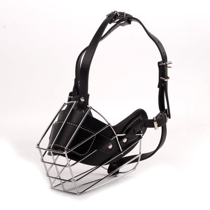 Black Metal Basket Dog Muzzle - Anti-Bite & Anti-Barking - XL V888-ELOSUNG22768