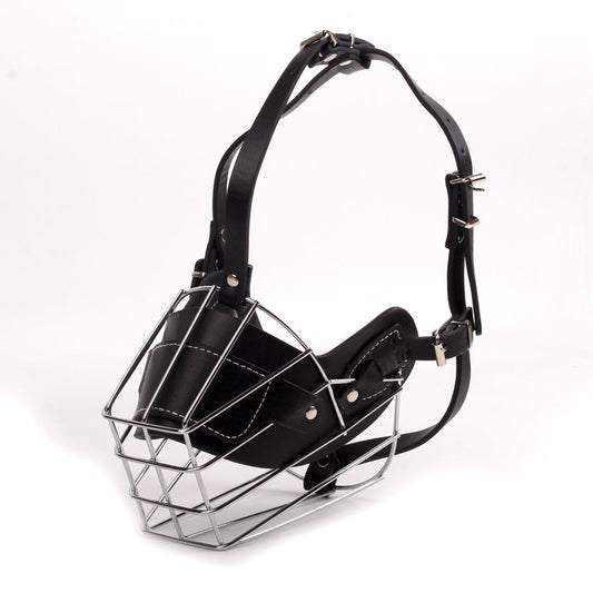 Black Metal Basket Dog Muzzle - Anti-Bite & Anti-Barking - XL V888-ELOSUNG22768