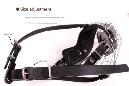 Black Metal Basket Dog Muzzle - Anti-Bite & Anti-Barking - XL V888-ELOSUNG22768