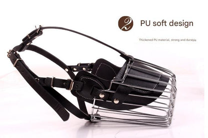 Black Metal Basket Dog Muzzle - Anti-Bite & Anti-Barking - XL V888-ELOSUNG22768