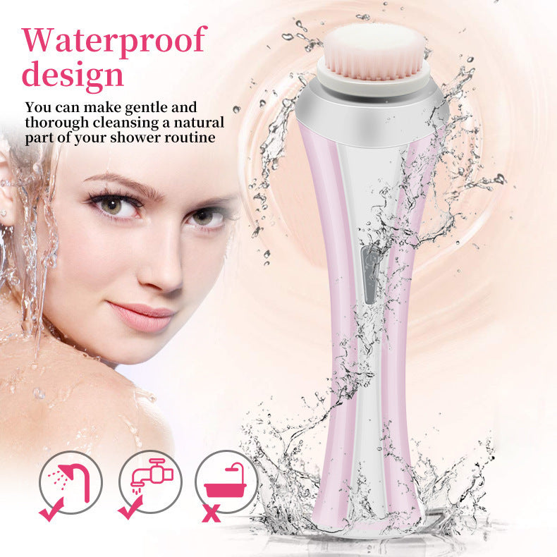 Pink Rechargeable Facial Cleansing Brush Kit with 4 Heads & Charging Dock V888-ELOSUNG22779