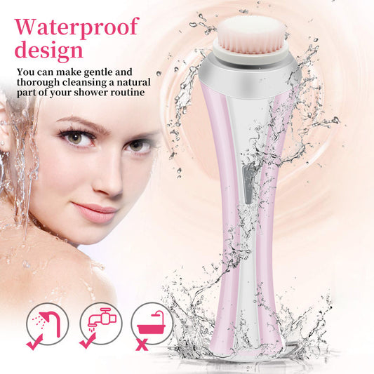 Pink Rechargeable Facial Cleansing Brush Kit with 4 Heads & Charging Dock V888-ELOSUNG22779