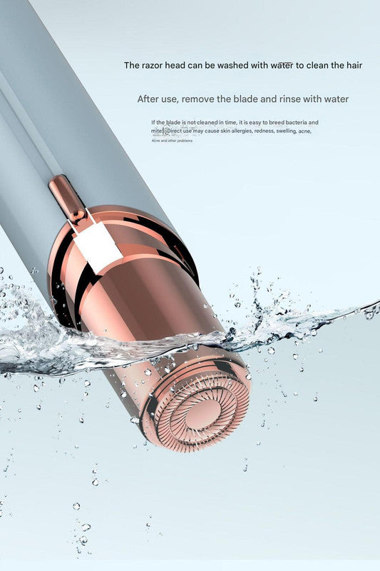 White Mini Lipstick Electric Shaver - USB Rechargeable Facial Hair Remover V888-ELOSUNG22782