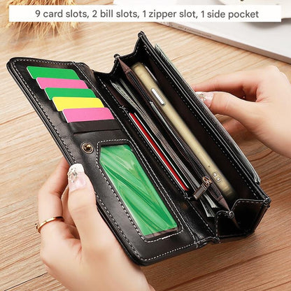 Pink Classic Long Bifold Wallet for Women - Large Capacity Card Holder V888-ELOSUNG22790
