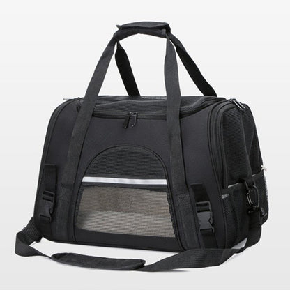 Portable Pet Bag for Small Dogs and Cats - Black Travel Tote with Pet Mat (44x25x28cm) V888-ELOSUNG22794