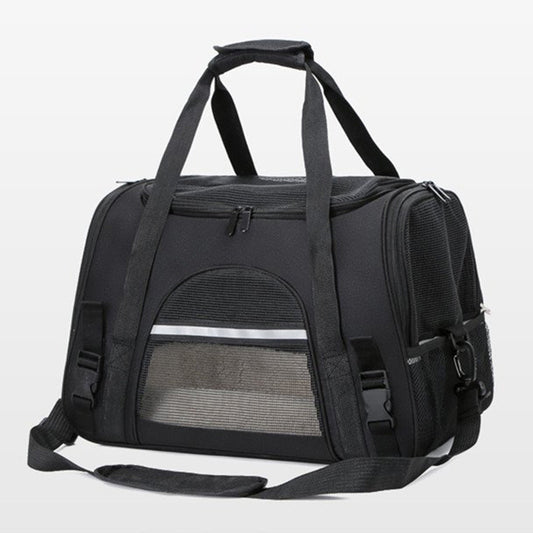Portable Pet Bag for Small Dogs and Cats - Black Travel Tote with Pet Mat (44x25x28cm) V888-ELOSUNG22794