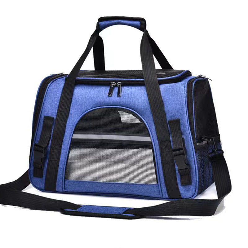 Portable Pet Bag for Small Dogs and Cats - Dark blue Travel Tote with Pet Mat (44x25x28cm) V888-ELOSUNG22798