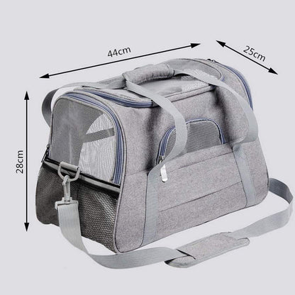 Portable Pet Bag for Small Dogs and Cats - Dark blue Travel Tote with Pet Mat (44x25x28cm) V888-ELOSUNG22798