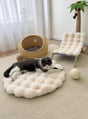 Beige Plush Round Cat Mat - Soft Faux Fur Sleeping Pad (40cm Diameter) V888-ELOSUNG22811