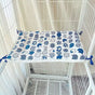 Tie-On Cat Cage Platform Pad - Blue cat pattern on white background (30x50cm) V888-ELOSUNG22822
