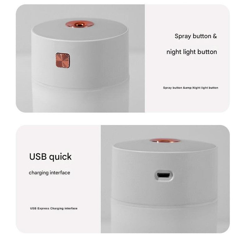 White 300ml USB Air Humidifier - Quiet Mini Humidifier for Bedroom, Office, Car V888-ELOSUNG22832