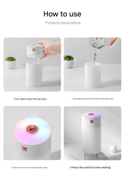 Gray 300ml USB Air Humidifier - Quiet Mini Humidifier for Bedroom, Office, Car V888-ELOSUNG22834