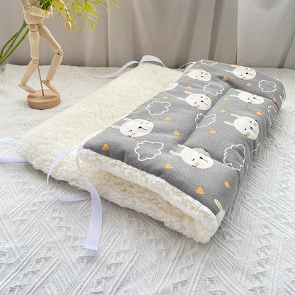 Tie-On Cat Cage Platform Pad - Rabbit pattern on Gray background (30x75cm) V888-ELOSUNG22836